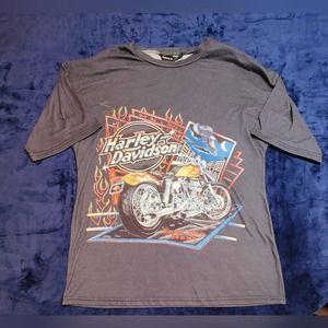 Harley-Davidson Blue Gray‎ Soft Men's Medium Short Sleeve T-shirt
